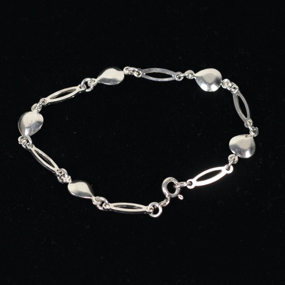 Sterling Silver 925 Italy Chain Link Lightweight Bracelet 7in